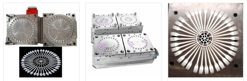 khuôn ép phun 40 khoang cho thìa nĩa nhựa, gia công khuôn ép nhựa, xưởng gia công khuôn ép nhựa, dịch vụ chế tạo khuôn