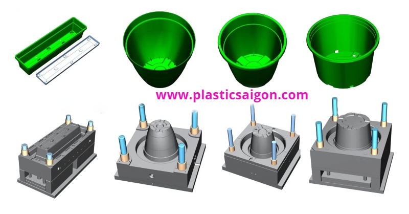 Khuôn ép chậu hoa hình trụ tháp theo yêu cầu, khuôn chậu cây, gia công khuôn, nhận làm khuôn, khuôn mẫu sài gòn, khuôn mẫu Việt Nam, gia công ép nhựa, xưởng làm khuôn ép nhựa