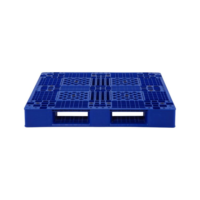 Trang chủ Pallet nhựa liền khối 1 mặt 1200×1200 bền chắc, tải trọng cao