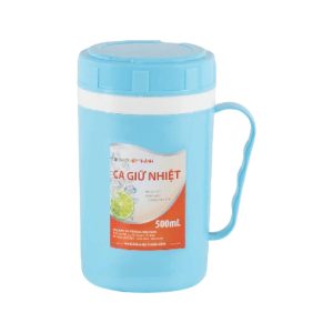 Ca giữ nhiệt nhựa 500ml cao cấp, đa màu sắc tiện lợi