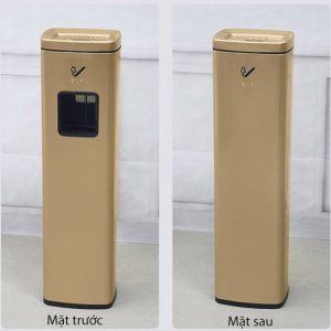 Cây gạt tàn inox vàng chữ nhật bền đẹp dễ vệ sinh - hình 1
