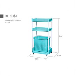 Kệ nhựa đa năng Kệ Nhật 362 bền đẹp, kích thước vừa vặn