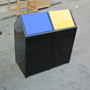 Thùng phân loại rác 2 ngăn nắp bập bênh Plasticsaigon - anh san pham
