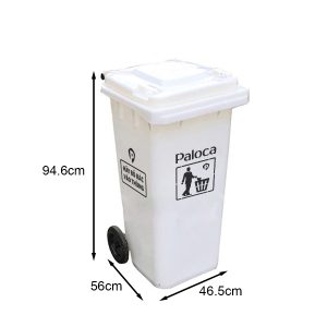 Thùng rác 120L nhựa HDPE màu trắng Plasticsaigon - anh san pham