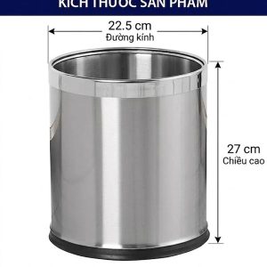 Thùng rác 2 lớp inox tròn 10L Plasticsaigon - hinh 2