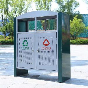 Thùng rác 2 ngăn ngoài trời có gạt tàn Plasticsaigon - hinh 2