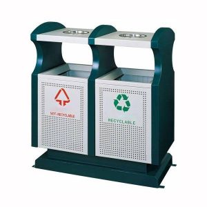 Thùng rác 2 ngăn ngoài trời nhựa HDPE 120L bền chống thời tiết