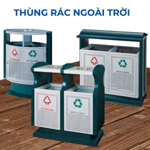 Thùng rác 2 ngăn ngoài trời Plasticsaigon - hinh 2