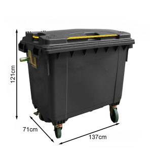 Thùng rác 660L màu đen nhựa HDPE đựng chất thải công nghiệp Plasticsaigon - hinh 2