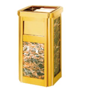 Thùng rác đá hoa cương đỏ 60L composite chịu lực, dùng ngoài trời