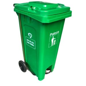 Thùng rác đạp chân 120 lít nhựa HDPE có bánh xe – bền, tiện lợi, giảm 30%