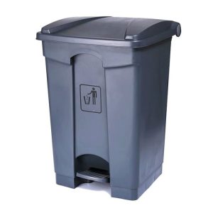 Thùng rác đạp chân 45L nhựa HDPE màu xám cao cấp cho văn phòng - hình 1