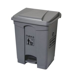 Thùng rác đạp chân 68L nhựa HDPE màu ghi bền bỉ tiện lợi
