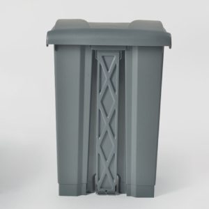 Thùng rác đạp chân 68L nhựa HDPE màu ghi bền bỉ tiện lợi - hình 1
