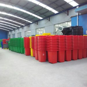 Thùng rác composite 240L màu đỏ Plasticsaigon - hinh 2