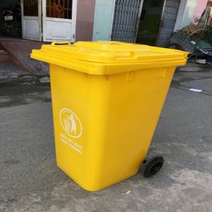 Thùng rác composite 240L màu vàng Plasticsaigon - anh san pham