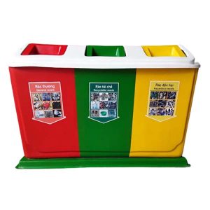 Thùng rác composite 3 ngăn 90L bền chịu lực cho văn phòng công cộng - hình 1