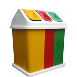 Thùng rác composite 3 ngăn nắp bập bênh Plasticsaigon - anh san pham