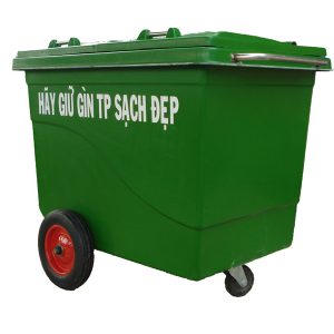 Thùng rác composite 660l 3 bánh đúc Plasticsaigon - anh san pham