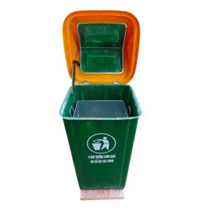 Thùng rác composite đế đá 60L màu xanh Plasticsaigon - anh san pham