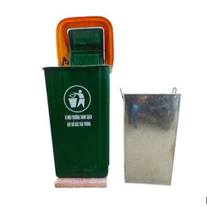 Thùng rác composite đế đá 60L màu xanh Plasticsaigon - hinh 2