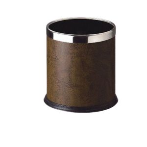 Thùng rác da nâu viên inox Plasticsaigon - anh san pham