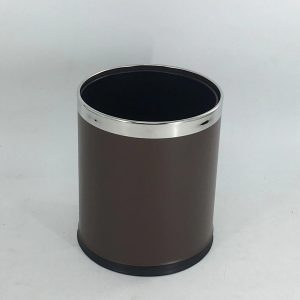 Thùng rác da nâu viên inox Plasticsaigon - hinh 2