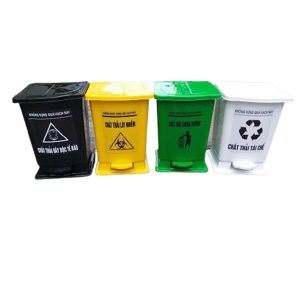 Thùng rác đạp chân 15L màu đen Plasticsaigon - hinh 2