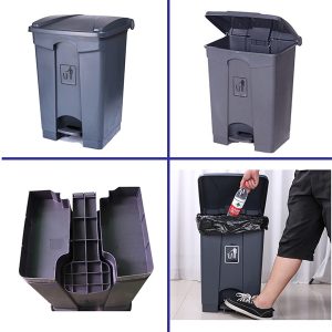 Thùng rác đạp chân 45L màu xám Plasticsaigon - hinh 2
