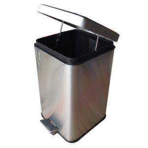 Thùng rác đạp chân inox xước vuông 12L Plasticsaigon - anh san pham