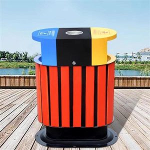 Thùng rác đôi ngoài trời giả gỗ Plasticsaigon - hinh 2