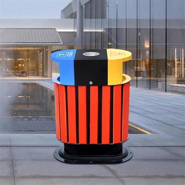 Thùng rác đôi ngoài trời giả gỗ Thùng rác đôi ngoài trời giả gỗ Plasticsaigon - hinh 3