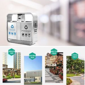 Thùng rác đôi ngoài trời Plasticsaigon - hinh 2