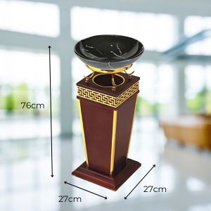 Thùng rác gỗ khay thủy tinh 20-60L bền đẹp cho văn phòng và gia đình - hình 1