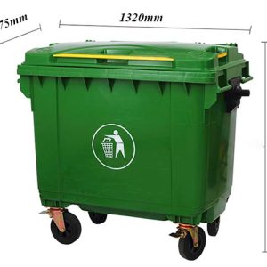 Thùng rác HDPE 660L size lớn bền chắc cho công nghiệp và công cộng - hình 1