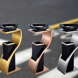 Thùng rác hình chữ Z inox trắng Plasticsaigon - anh san pham