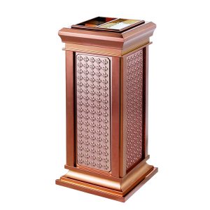 Thùng rác hợp kim nhôm hoa tuyết lớn 120L bền đẹp cho công cộng