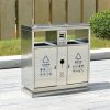 Thùng rác inox 2 ngăn có gạt tàn Plasticsaigon - anh san pham