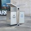 Thùng rác inox 2 ngăn có mái che Plasticsaigon - anh san pham