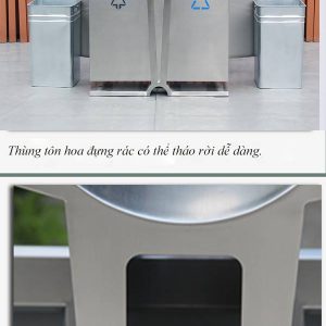 Thùng rác inox 2 ngăn có mái che Plasticsaigon - hinh 2