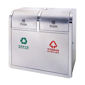 Thùng rác inox 2 ngăn phân loại Plasticsaigon - hinh 2