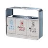Thùng rác inox 3 ngăn có gạt tàn Plasticsaigon - anh san pham