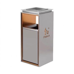 Thùng rác inox 304 cao cấp 30L có gạt tàn phù hợp sảnh văn phòng