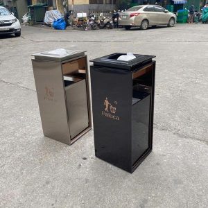 Thùng rác inox 304 cao cấp để sảnh có gạt tàn Plasticsaigon - hinh 2