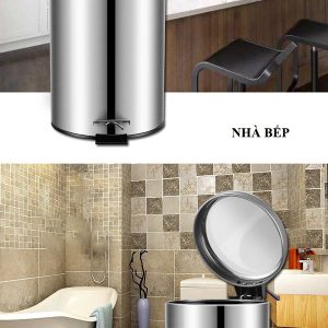 Thùng rác inox 304 đạp chân tròn 20L Plasticsaigon - hinh 2