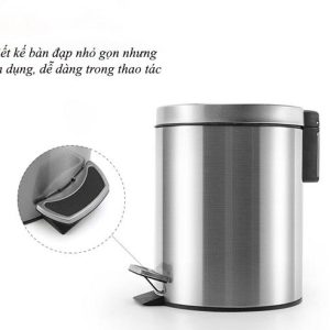Thùng rác inox 304 đạp chân tròn 5L Plasticsaigon - anh san pham