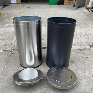 Thùng rác inox 304 nắp lật dung tích đa dạng cho văn phòng & công cộng - hình 1