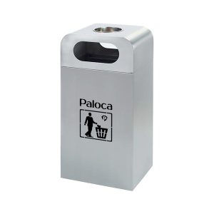 Thùng rác inox 30L có gạt tàn chống ăn mòn cho văn phòng và công cộng - hình 1