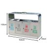 Thùng rác inox 4 ngăn có gạt tàn Plasticsaigon - anh san pham