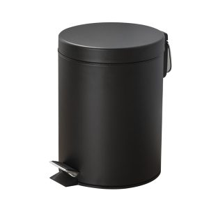 Thùng rác inox đạp chân 8L phun sơn đen chống gỉ bền bỉ